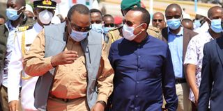 President Uhuru Kenyatta and Ethiopian Prime Minister Abiy Ahmed