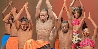 sarakasi dancers in Dance Extravaganza at Kenya National Theatre, 13 March 2021