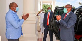 Kenya's President Uhuru Kenyatta and Somaliland's President Musa Bihi.
