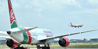 Planes at the Jomo Kenyatta International Airport in Nairobi.