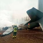 Crashed Ukrainian military plane