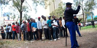 People queue to vote in recent UDA nominations in Nairobi