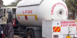 A truck ferrying  liquid petroleum gas.