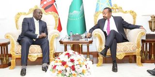 Kenyan President William Ruto and Ethiopian Prime Minister Abiy Ahmed.