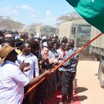 President Ruto in distribution of relief food in Turkana County. 