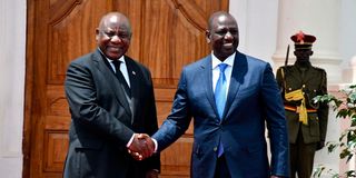 President William Ruto and South Africa's Cyril Ramaphosa
