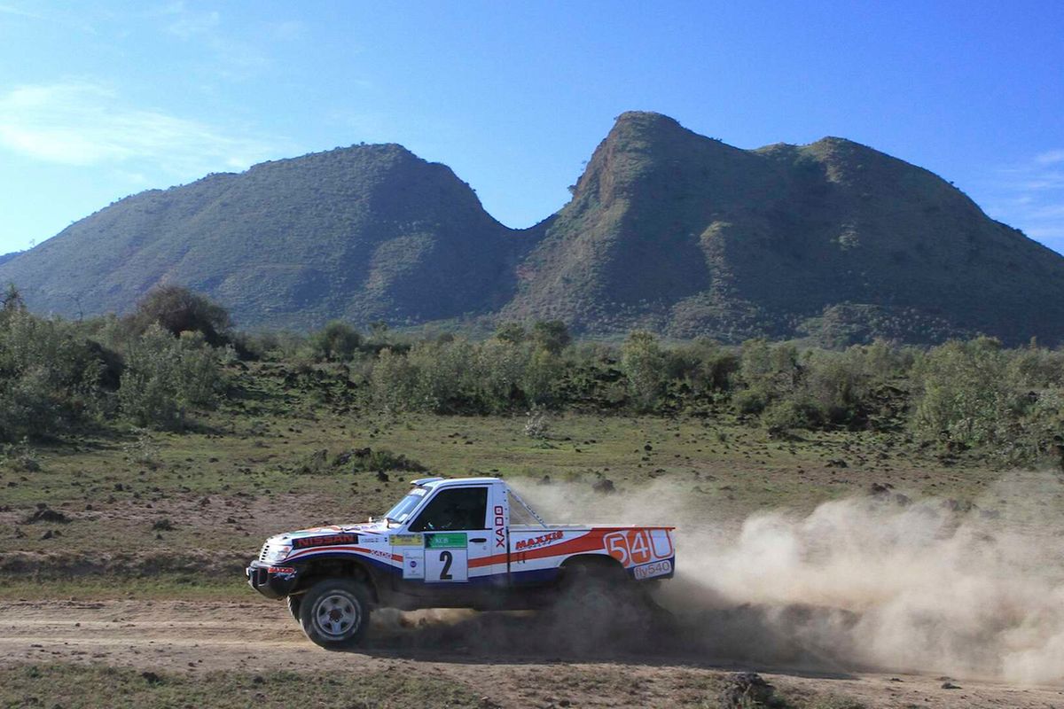 Hitching a lift down the Taita Hills ...in the back of a rally pick-up ...