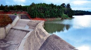 The spillover section of the Sasumua Dam and Water Treatment Works in Nyandarua County