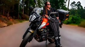 Mercy Mwikali with her KTM 390 Adventure